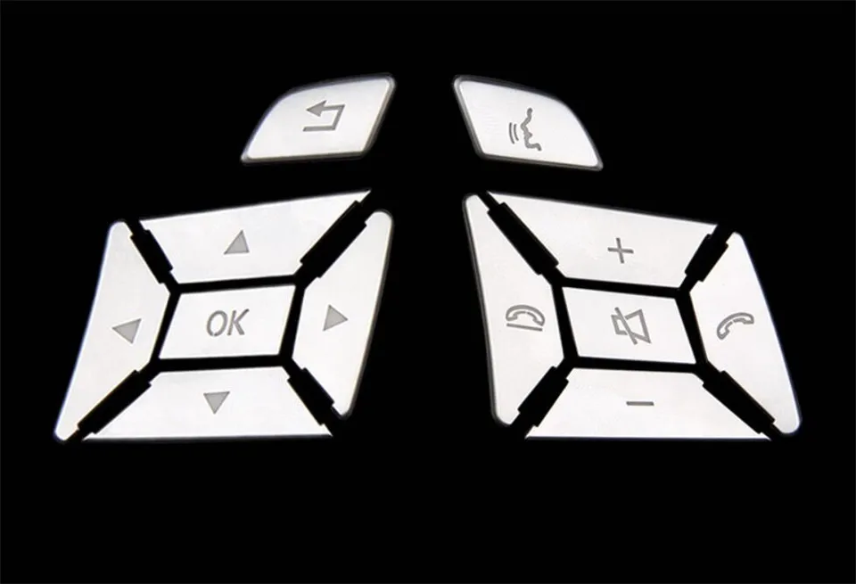 Steering Wheel Button Switch Trim Cover Sticker For Mercedes Benz A B C E Ml Gl Cla Gla Glk Sl Slk Class W176 W246 W212 W204