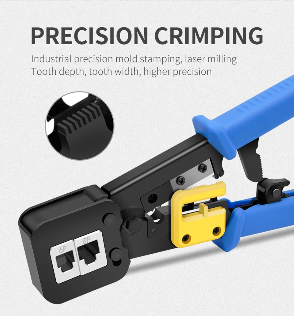 network repair tool kit ONTi EZ RJ45 Tool Crimper Hand Network Stripping Tool Plier for EZ RJ45 RJ11 Cat6 Cat5 8p8c Multi Cable Crimping Stripper lan wire tester