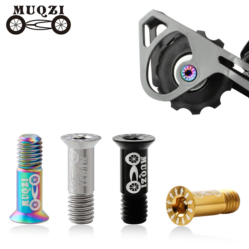 Muqzi 2pcs Bike M5 Titanium Screws Rear Derailleur Jockey Wheel Screws