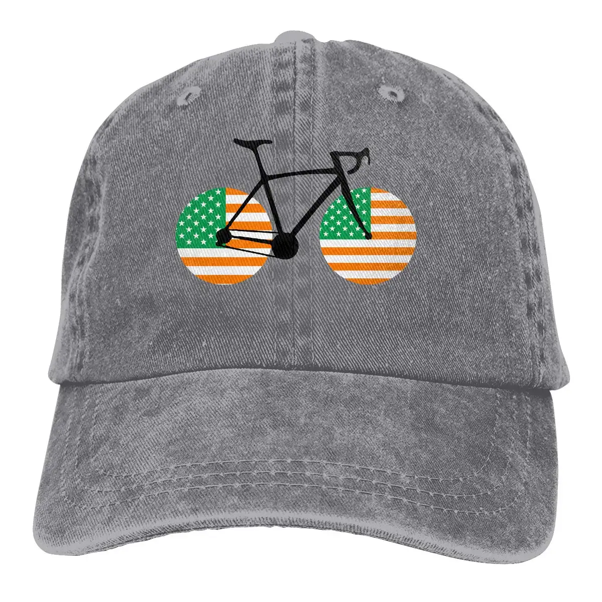 Мужские и женские регулируемые бейсболки из джинсовой ткани, велосипедная Кепка с ирландским флагом США