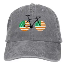 Мужские и женские регулируемые бейсболки из джинсовой ткани, велосипедная Кепка с ирландским флагом США