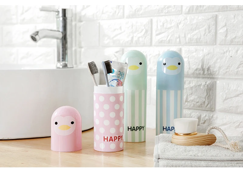 Storage Organizer Cup Toothbrush Box Suit Double Portable Travel Washing Brushing Cups Sets Dental Cylinder Toothbrush