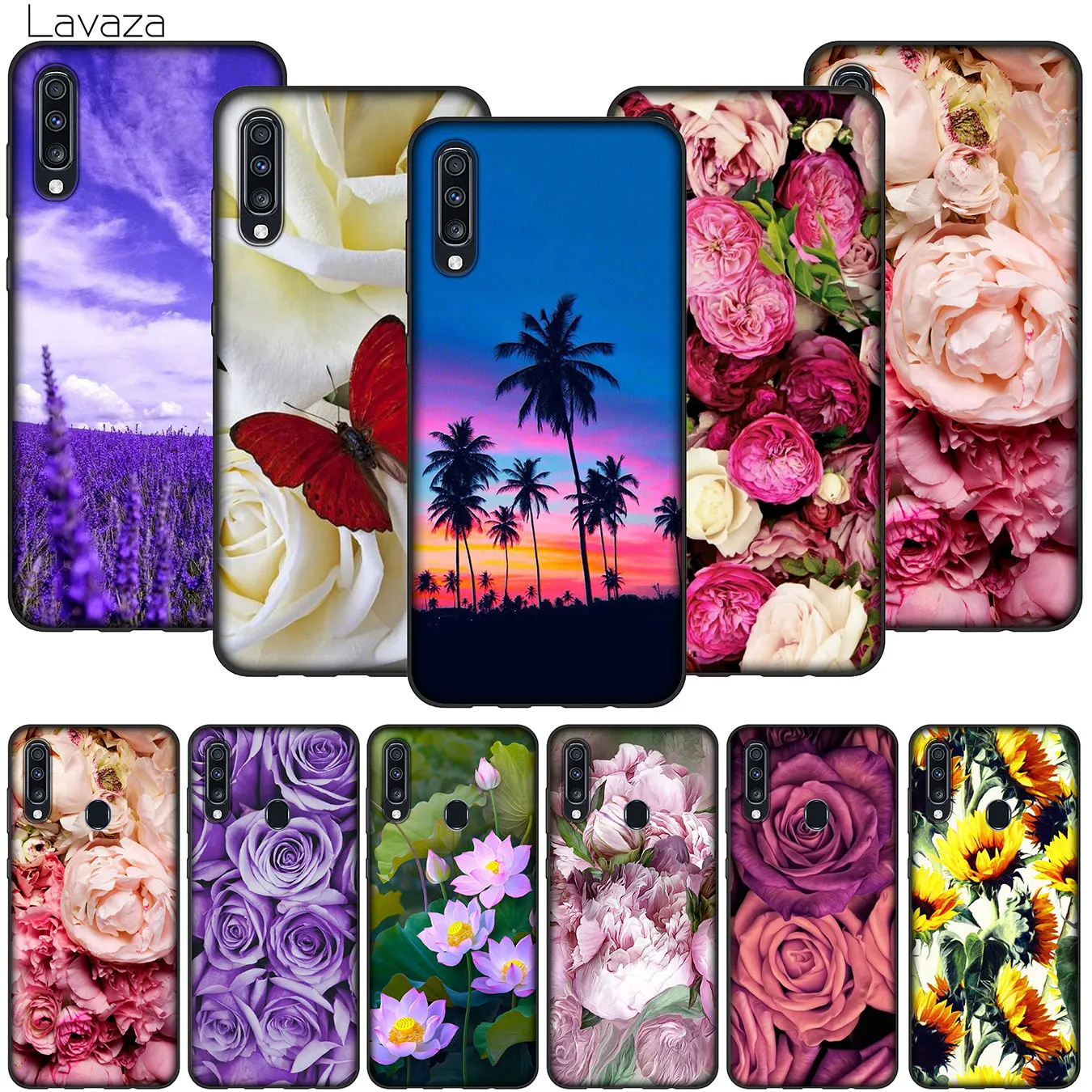 infinity on Purple Lotus flower peony Soft Case for Samsung Galaxy A70 A60 A50 A40 A30 A20 A10 A70S A50S A30S A20S A10S A20E |