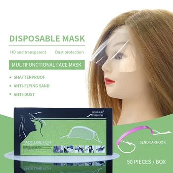 

50Pcs/Lot Disposable Transparent Plastic Face Shield Hair Salon Hairspray Masks Cutting Coloring Face Protecting Tools