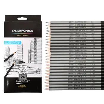 

24pcs Draw Pencil Set Essentials Sketching Pencil Set Non-toxic Environmental Protection for Drawing