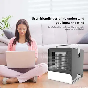 

Mini Anion Airconditioning Fan Desktop Cooler Kantoor Koeling Mini Airconditioner Cool Cooling Fan Voor Slaapkamer Thuis