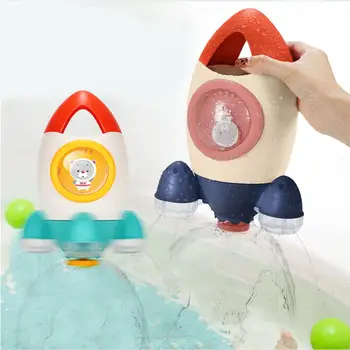 

1PC Cartoon Rocket Sprinkling Toy Funny Rocket Toy Lovely Rocket Shaped Sprinkler Toy Novel Baby Bathing Water Playing Toy