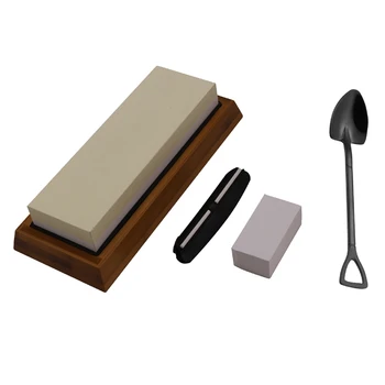 

Black Stainless Steel 304 Spoon & Premium Whetstone 2000/6000 Grit Double-Sided Sharpening Stone-Nonslip Bamboo Base