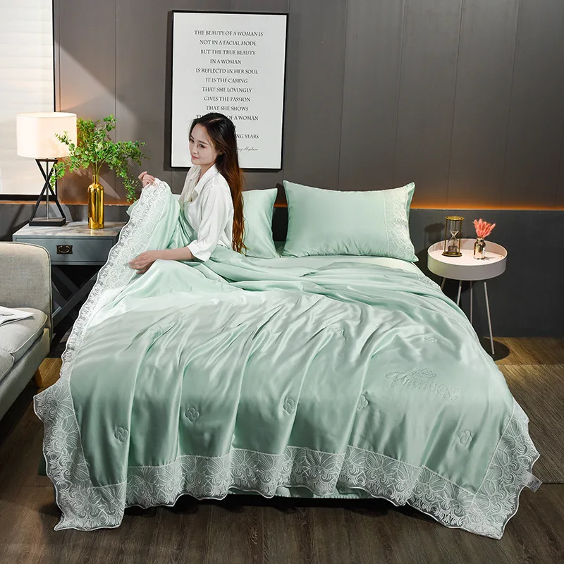 

Summer-Washing Tencel Cotton Airable Cover Summer Blanket Single Person Double Viscose Spring And Autumn Thin Blanket Summer Qui