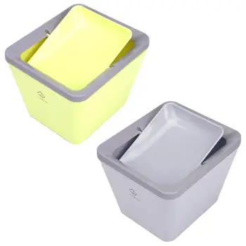 

Mini Flap Type Rotating Trash Can Desktop Dustbin with Lid for Home Office Waste Paper Recycling Small Trash Can Detachable