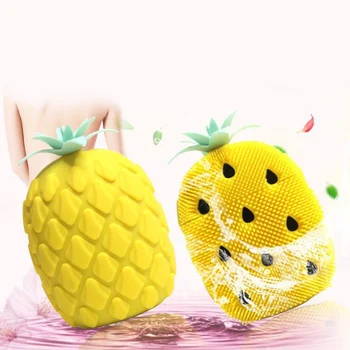 

Sponge Bathroom Face Duster Bath Brush Facial Scrub Tool Body Wash Skin Exfoliation Lovely Silicone Pineapple Shape Accessories