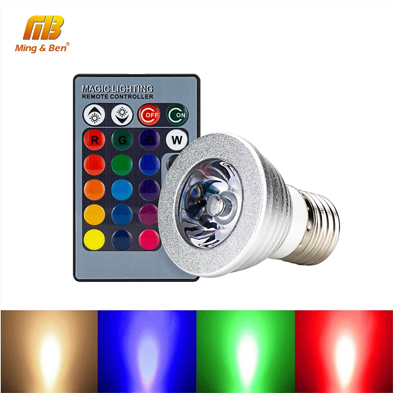 

E27 LED RGB Spotlight Bulbs 4W 5W 10W 15W 85-265V 16 Color Change Effect Lampada For Bar Coffee Living Room Home Decor+IR Remote
