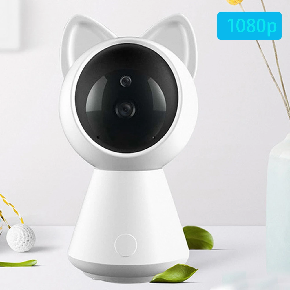 Беспроводная WiFi 1080P камера с функцией автоматического слежения Детский Монитор Домашняя безопасность ip-камера робот интеллектуальная камера видеонаблюдения камера наблюдения - Цвет: White