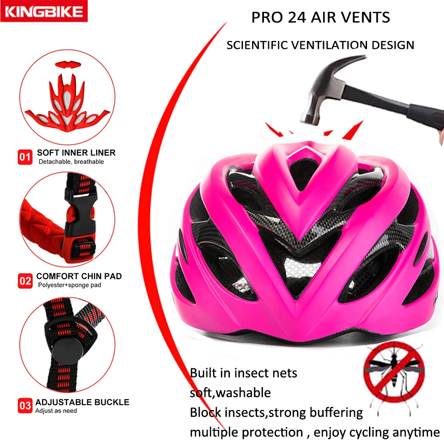 KINGBIKE New Design Black Bicycle Helmets MTB Mountain Road Cycling Helmet Bike casco ciclismo bicycle helmet size L-XL