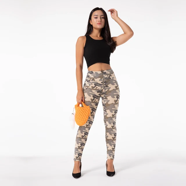 Camo Jeans Pants Women High Waisted Different Women's Push Up Pants Camouflage Clothes Zipper Fly 3