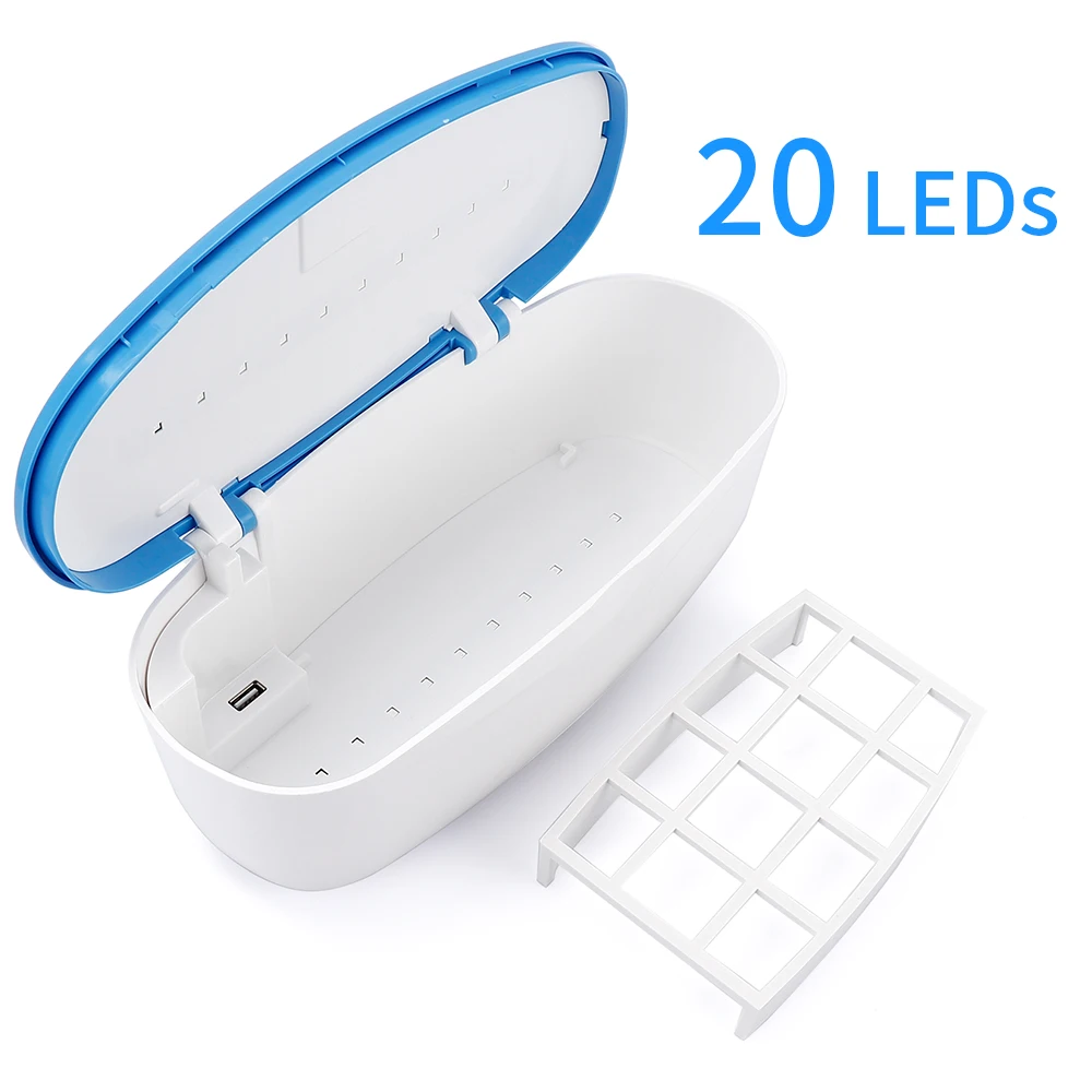 Günstig UV LED Sterilisator Box Für Maniküre Schönheit Nail art Werkzeuge S2 Sterilisator Lagerung Box Tragbare Pinzette Desinfektion Box Nagel Werkzeuge