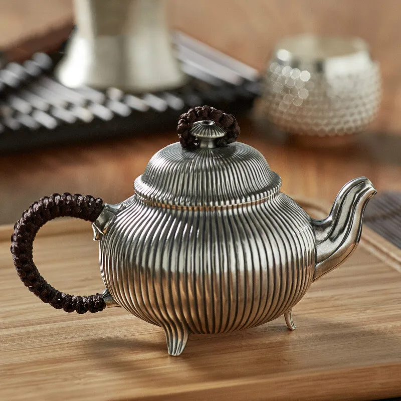 

S999 sterling silver teapot Kung Fu tea set silver kettle handmade silver teapot silverware about 220g