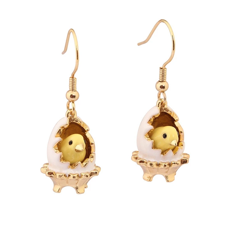 

Hand Painted Enamel Glazed Broken Egg Shell Fashion Earring for Women with Hook Women Stud Earrings Jewelry