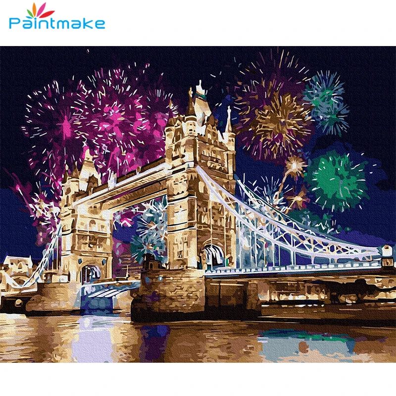 Краска для пейзажа сделай сам краска по номерам мост фейерверк масляная