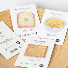 cute foods shape memo sticker pad toast Chinese bun biscuit noodles design interesting stationery stickers