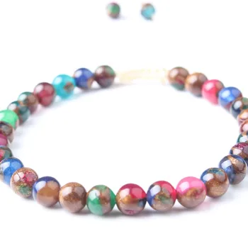 

Lin Xiang 2x4mm Fashion Jin Caiyu Natural Stone Loose Beads Spacer Round Beads Diy Bracelet Necklace Earrings Accessories