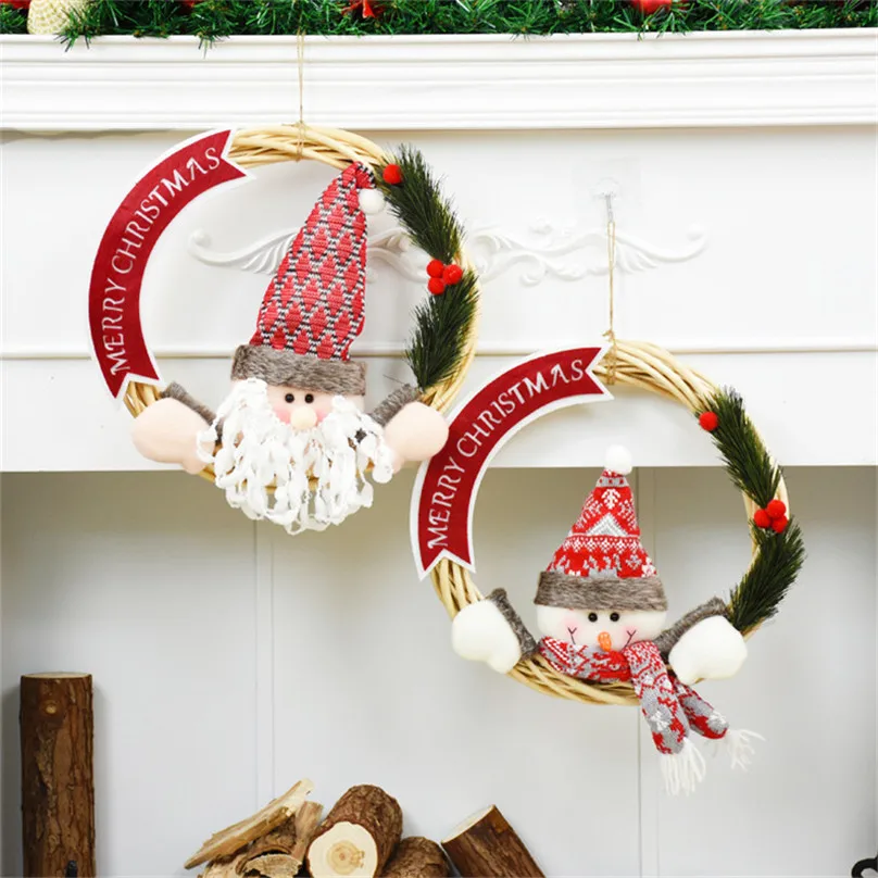 30*30 см Chritsmas гирлянда Аксессуары для дома Chritsmas кулон орнамент Chritsmas венок настенный дверной подвесной орнамент Natale
