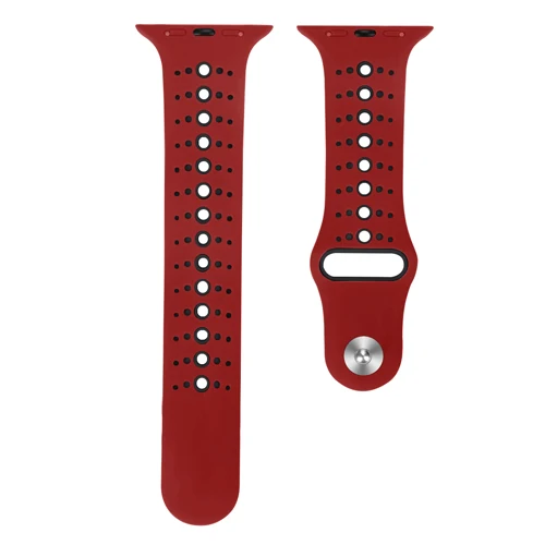 Ремешок для apple watch band 4 5 44 мм 40 мм correa iwatch band 3 2 42 мм 38 мм спортивный силиконовый браслет ремень аксессуары для apple watch - Цвет ремешка: Red black