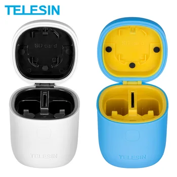 

TELESIN 3 in 1 Dual Slots Battery USB Charger And SD Card Reader Storage Box for Sony A7r2 A6000 A5000 NP-FW50 Battery