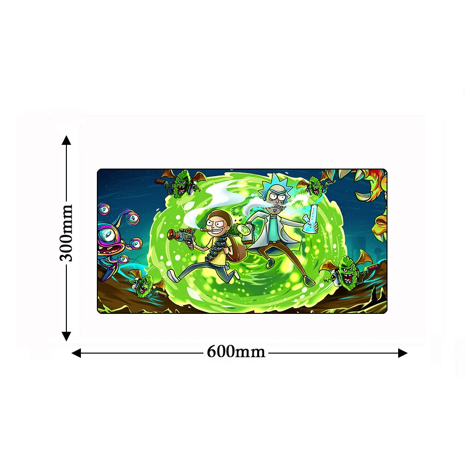 Коврик для мыши 600*300 мм игровой компьютерный плеер аниме Рик Морти натуральный каучук противоскользящая клавиатура настольный ноутбук коврик для мыши Muismat - Цвет: 1
