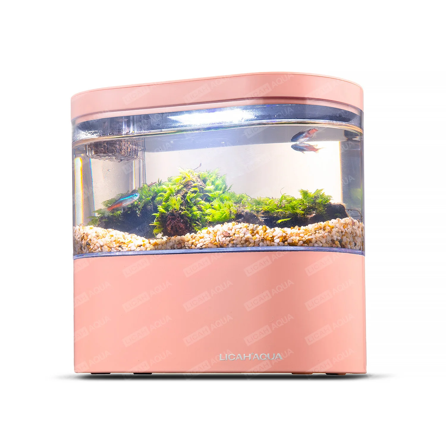 USB Mini Desktop Aquarium Built-in Water Pump LED light Filter