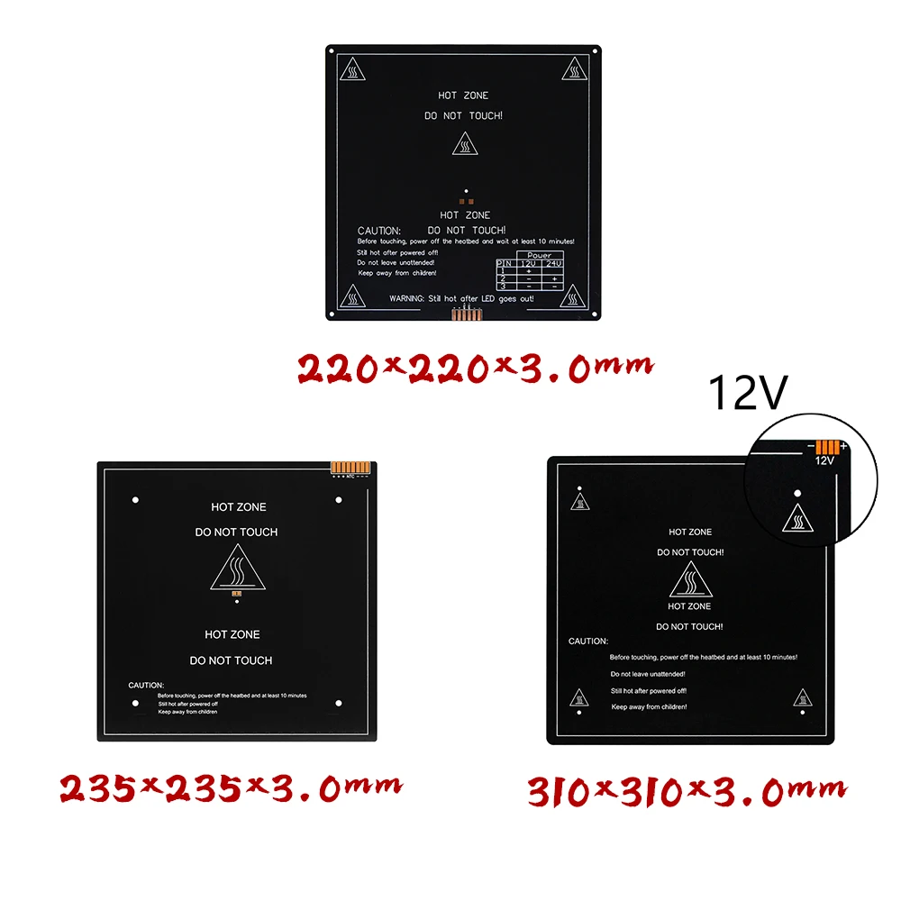 MK3 heatbed more 220x220 300x200 310x310mm 12V 24V Upgraded Aluminum 