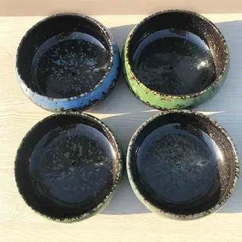 

1PC Random Color Plants Pot Ceramic Decorative Round Large-caliber Pot Flower Pot Gardening Pot for Home Decor Office
