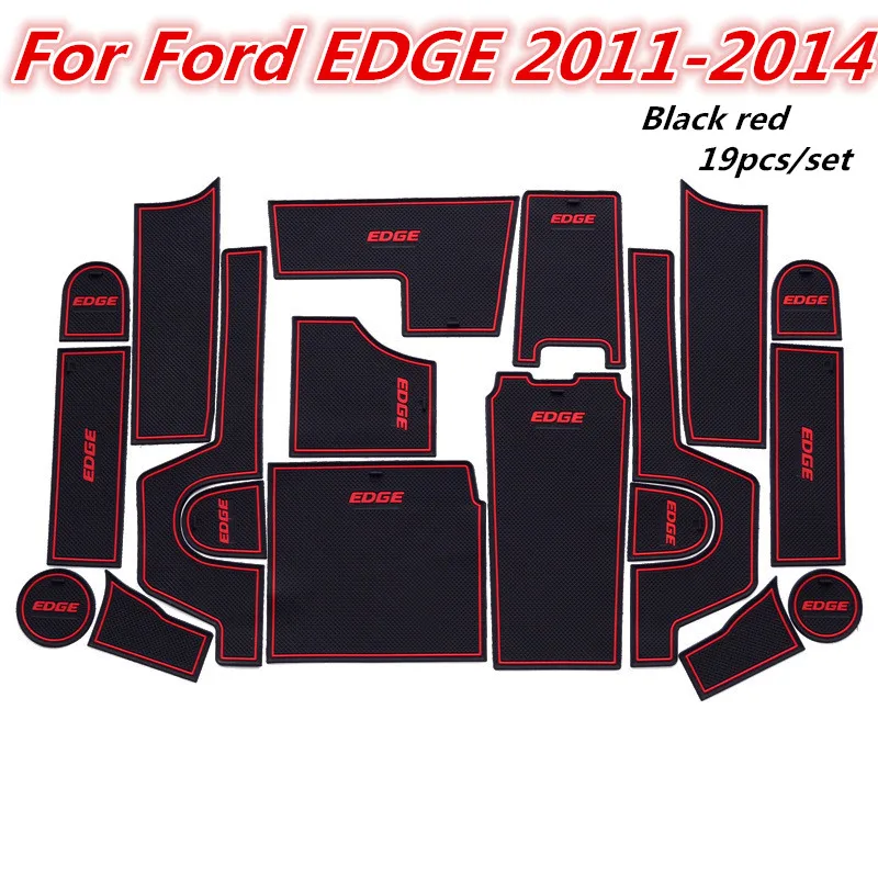 Для Ford EDGE 2011- 3D резиновый коврик Lnterior Противоскользящий коврик слот-коврик для двери чашка Подушка паз коврик автомобильные наклейки аксессуары