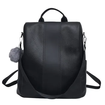 

Women's Outdoor Backpacks Simple Zipper Contrast Color Backpack Travel Bags Multi-function Backpacks Pure Colour Bag ##55