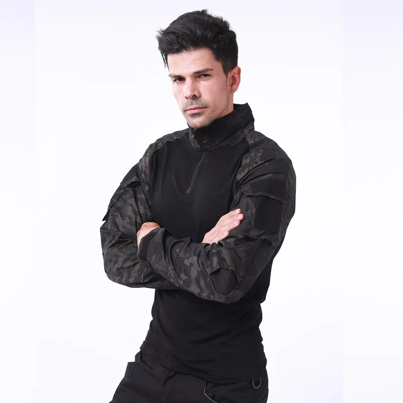 Billig Freien Taktische T shirt Männer Combat Shirt Military Armee Shirts Camping Uniform Wandern Jagd Langarm Camouflage T shirt