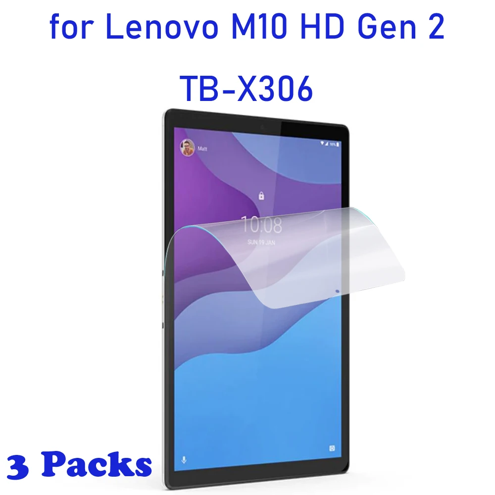 Protector de pantalla suave para Lenovo Tab M10 HD Gen 2, película protectora de 2. ª generación, TB-X306F de TB-X306X de 10,1 pulgadas, 3 uds.