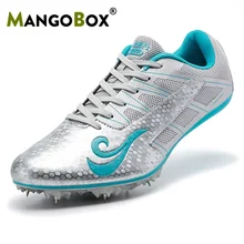 Осень, мужская и женская спортивная обувь с шипами, цвета: зеленый, серебристый, спортивная обувь для детей, Студенческая спортивная и спортивная обувь, уличные кроссовки для мальчиков