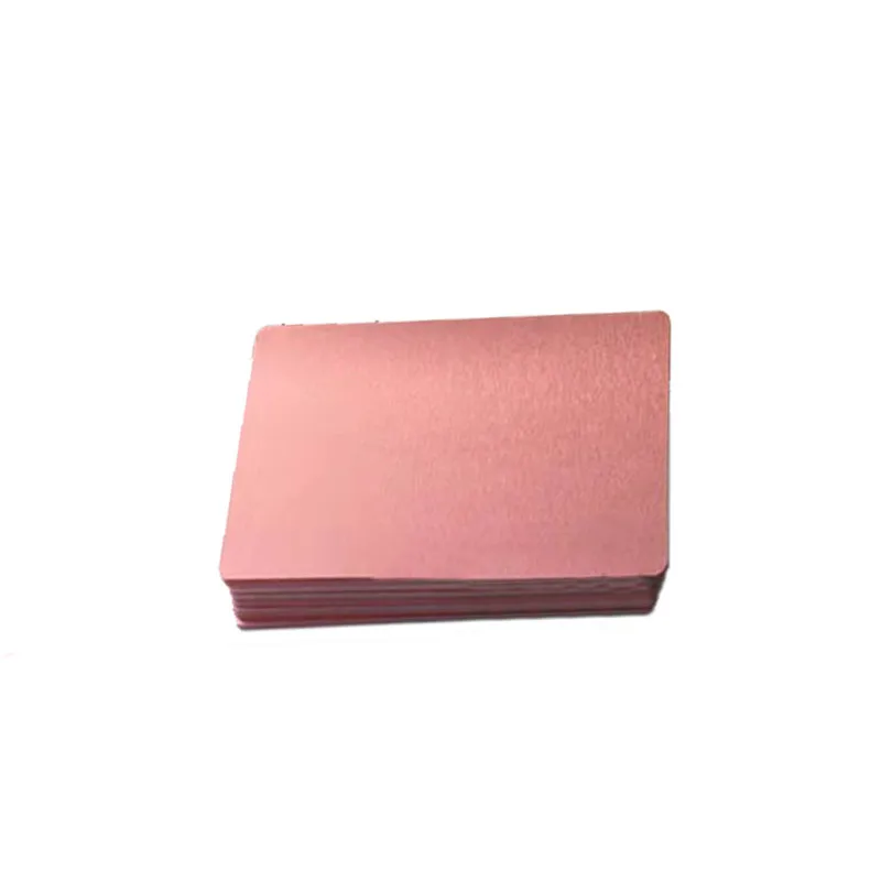 Antique Rose Gold 100 шт черный серебристый Alumium карта из сплава металл с лазерной гравировкой визитные карточки заготовки 0,22 мм толщина 3,4x2,1 дюйма - Цвет: Antique Rose Gold
