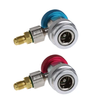 

2Pcs Car Auto Freon R134A H/L Quick Coupler Adapters Air Conditioning Refrigerant Adjustable A/C Manifold Gauge