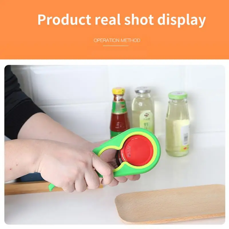 4 In 1 Bottle Opener Non Slip Manual Can Opener Bottle Opener Jar Can