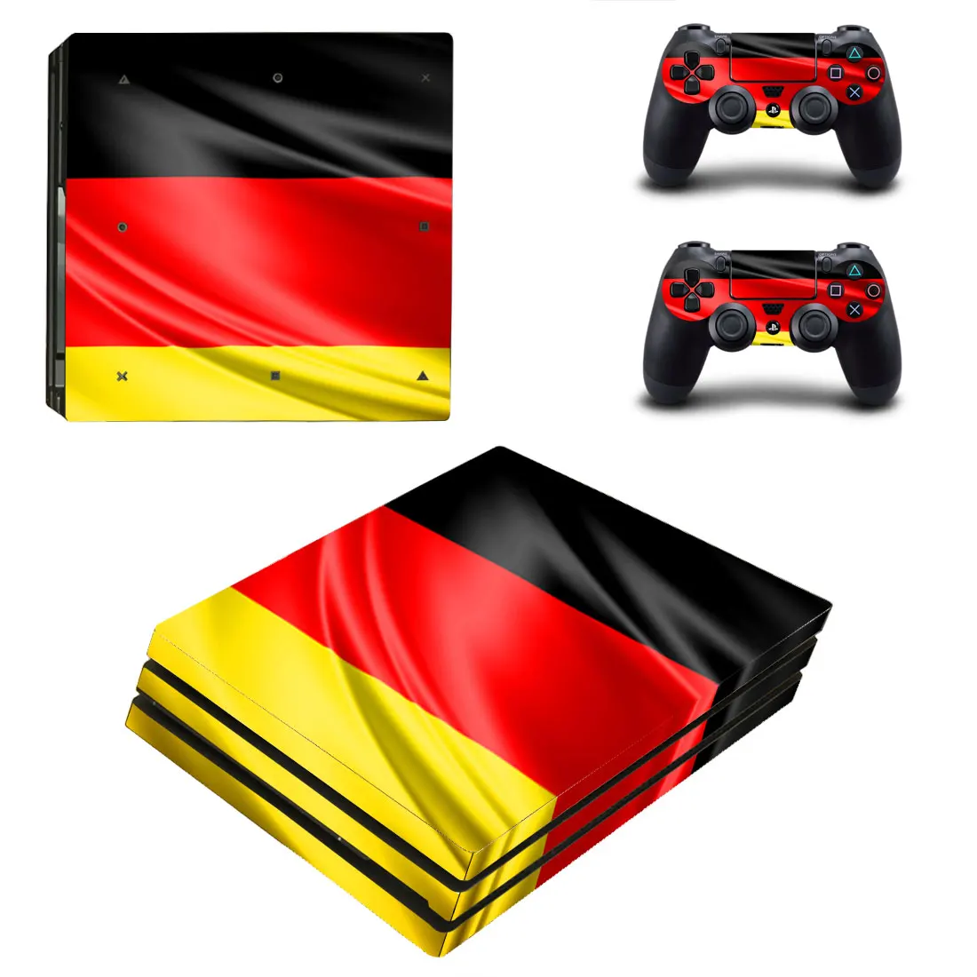 Желтый, красный, черный стилизованное покрытие стикер для PS4 Pro консоль и контроллеры наклейка виниловые скины крышка YSP4P-3389