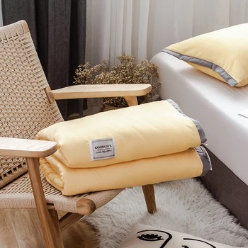 

Summer Quilt Washed Silk Blankets Bed Cover Bedding Super Soft Air-condition Quilts Solid Colors Patchwork 1PC #/