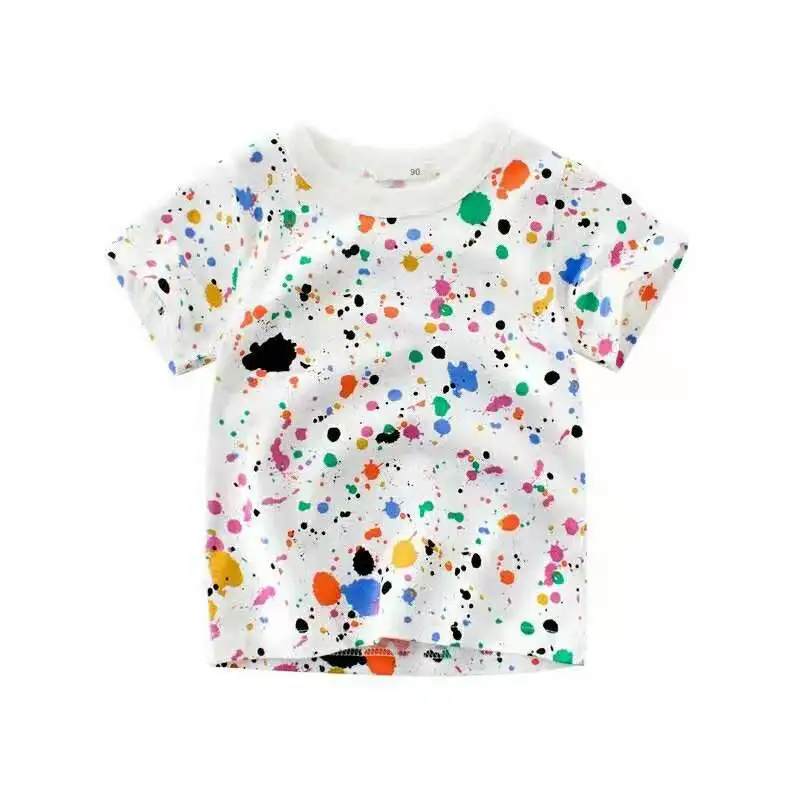 

Children Baby Boy Children T-shirt Summer Cartoon Clothing Paint Graffiti T-shirt O-Neck Toddler Boys Clothes Girls Cotton Shirt