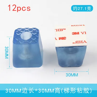 12pcs Rubber Transparent Non-slip Chair Leg Furniture Table Floor Feet Cover With screws Mute Sofa Stool Protector Accessories 30mmx30mm