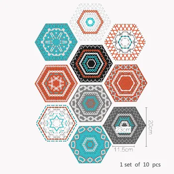 

10pcs Wall Floor Tile Sticker Decal DIY Decoration For Kitchen Bathroom Ceramics, Wood, Glass, Porcelain