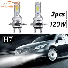 2X coche LED CSP Mini H7 H4 H11 H8 H1 H3 9005 HB3 9006 HB4 120W Chip lámparas de luz de coches faro bombillas de señal intermitente luces de niebla