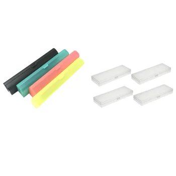 

4 Pieces Plastic Pencil Case Plastic Stationery Case with Hinged Lid and Snap Closure for Pencils, Pens, Drill Bits, Office Supp