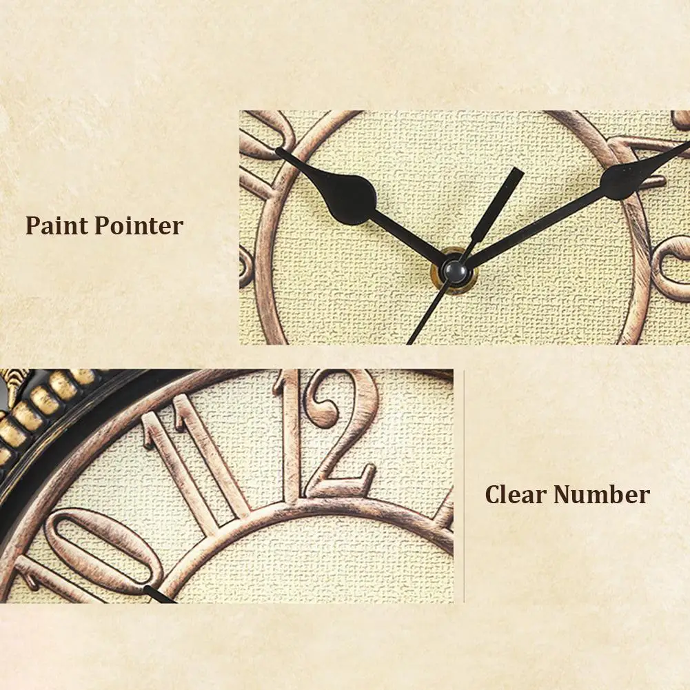10-дюймовая шпилька для беззвучные часы Креативный Европейский ретро настенные часы для Спальня Гостиная декоративные