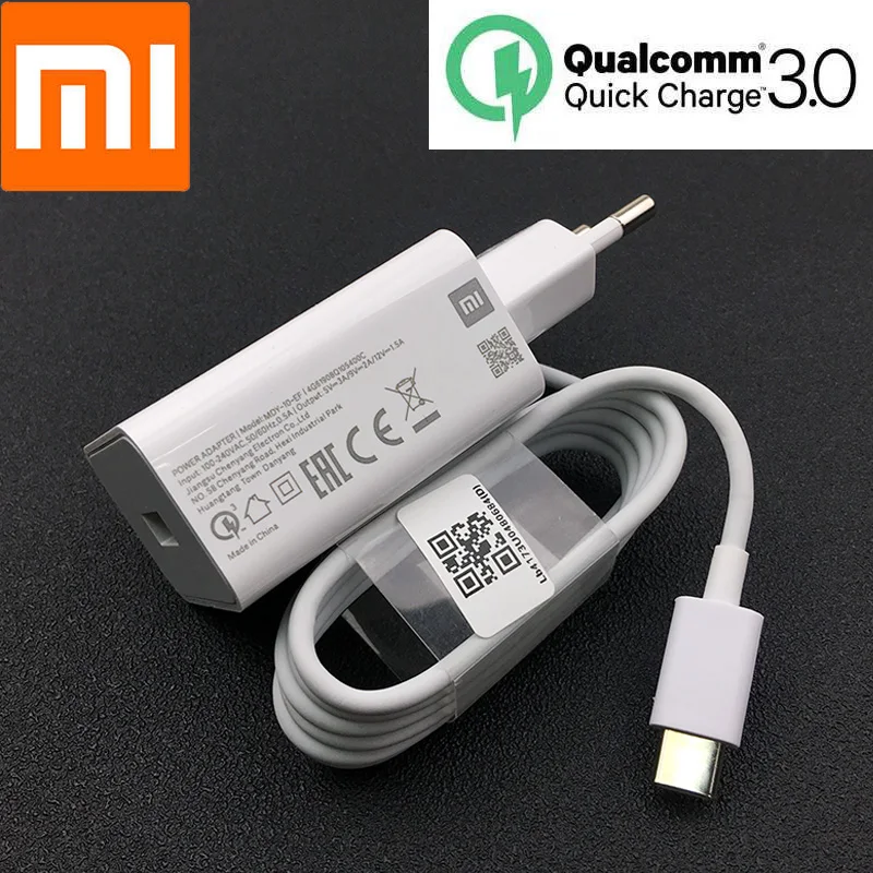 NEW Charger set 18 Вт Xiao mi быстрое зарядное устройство QC 3,0 ЕС Быстрая Зарядка адаптер питания для mi 8 lite 9 lite se 9t pro a3 max 3 redmi note 7 8 pro - Тип штекера: NEW Charger set