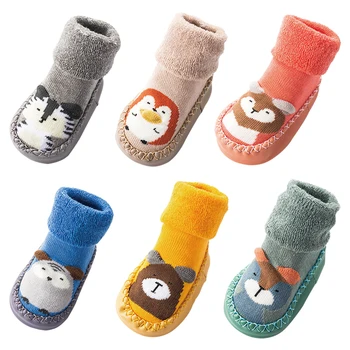 

Autumn Winter Baby Boy Girl Booties Non Skid Infant Non-Slip Soft Bottom Toddler Socks Shoes